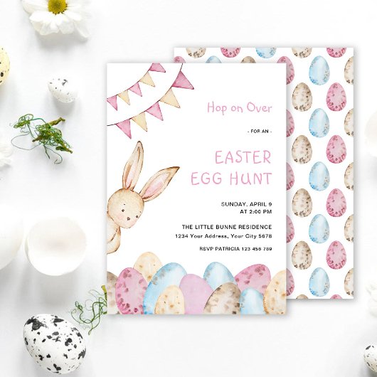 Bunny Easter Egg Hunt Uitnodiging