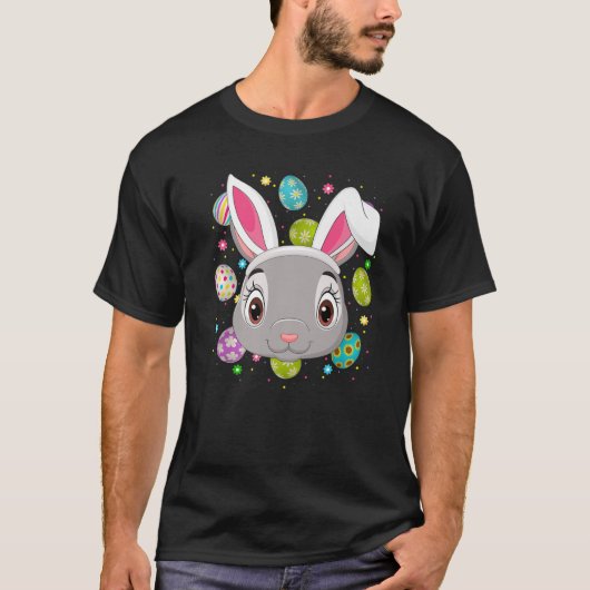 Bunny Easter Egg Lover Funny Rabbit Bunny Face Eas T-shirt (Voorkant)