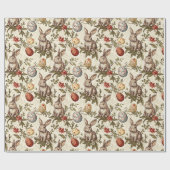  Bunny & Easter Eggs Pattern Cadeaupapier (Vlak)