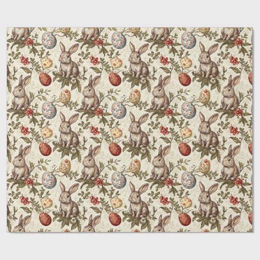  Bunny & Easter Eggs Pattern Cadeaupapier (Vlak)