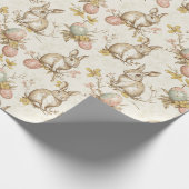 Bunny & Easter Eggs Pattern Cadeaupapier (Hoek)