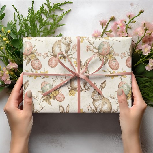 Bunny & Easter Eggs Pattern Cadeaupapier