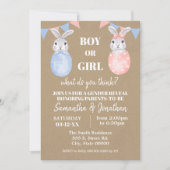Bunny Easter Gender Reveal Boy of Girl Baby shower Kaart (Voorkant)
