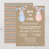 Bunny Easter Gender Reveal Boy of Girl Baby shower Kaart (Voorkant / Achterkant)