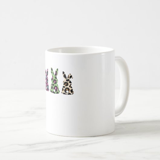Bunny Easter Leopard Buffalo Rabbit Easter D Koffiemok (Voorkant rechts)