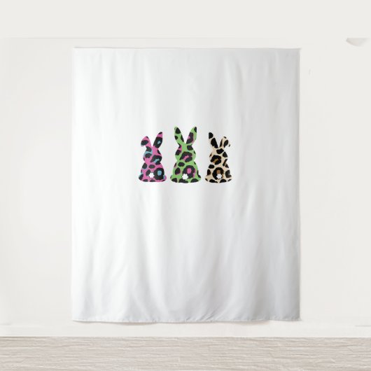 Bunny Easter Leopard Buffalo Rabbit Easter D Wandkleed (Voorkant)