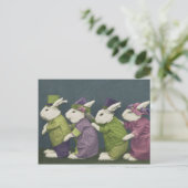 Bunny Easter Parade Briefkaart (Staand voorkant)