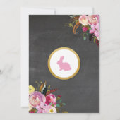 Bunny Easter Party Egg Hunt Invitation Florals uit Kaart (Achterkant)
