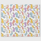 Bunny Easter Pastel Hand-drawn Wrapping Paper Cadeaupapier (Vlak)