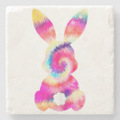 Bunny Easter Tie Dye Rabbit Paasdag Stenen Onderzetter (Voorkant)