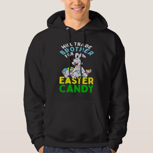 Bunny Eat Chocolate Eggs zal broeder voor ea verha Hoodie (Voorkant)