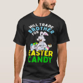Bunny Eat Chocolate Eggs zal broeder voor ea verha T-shirt (Voorkant)