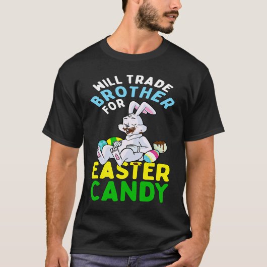 Bunny Eat Chocolate Eggs zal broeder voor ea verha T-shirt (Voorkant)