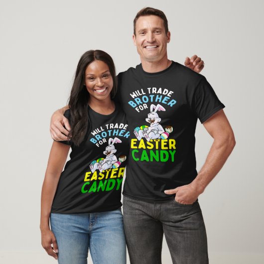 Bunny Eat Chocolate Eggs zal broeder voor ea verha T-shirt (Unisex)