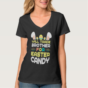 Bunny Eat Chocolate Eggs zal broeder voor ea verha T-shirt