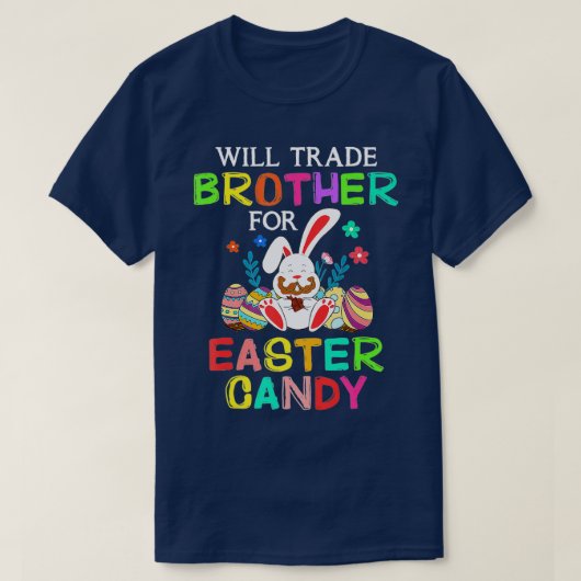 Bunny Eat Chocolate Eggs zal broeder voor ea verha T-shirt (Design voorkant)