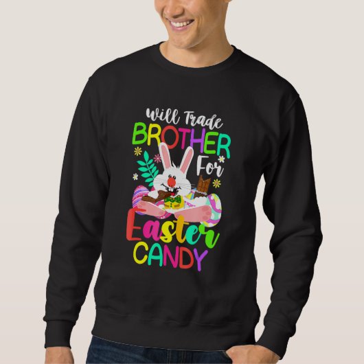 Bunny Eat Chocolate Eggs zal broeder voor ea verha Trui (Voorkant)