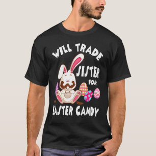 Bunny Eat Chocolate Eggs zal zuster voor EAS verha T-shirt