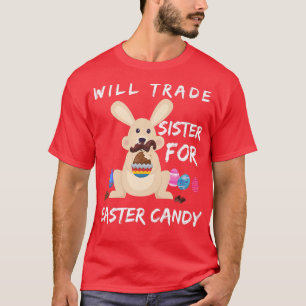 Bunny Eat Chocolate Eggs zal zuster voor EAS verha T-shirt