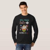 Bunny Eat Chocolate Eggs zal zuster voor EAS verha T-shirt (Voorkant volledig)