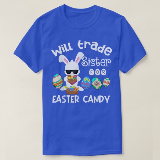 Bunny Eat Chocolate Eggs zal zuster voor EAS verha T-shirt (Design voorkant)