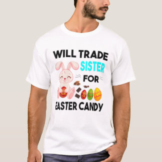 Bunny Eat Chocolate Eggs zal zuster voor EAS verha T-shirt