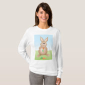 Bunny Eating Carrot Adorable Rabbit T-shirt (Voorkant volledig)