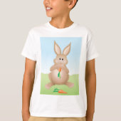 Bunny Eating Carrot Adorable Rabbit T-shirt (Voorkant)