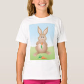 Bunny Eating Carrot Adorable Rabbit T-shirt (Voorkant)