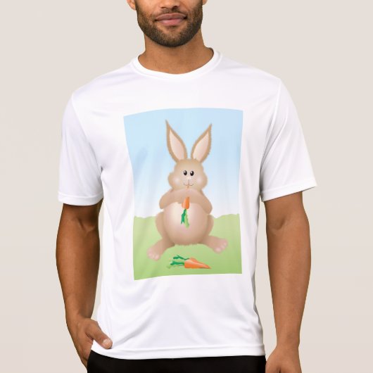 Bunny Eating Carrot Adorable Rabbit T-shirt (Voorkant)