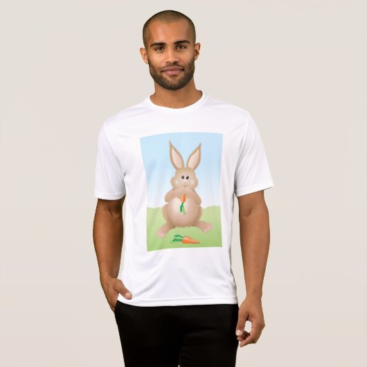Bunny Eating Carrot Adorable Rabbit T-shirt (Voorkant volledig)