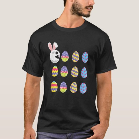 Bunny Eating Eggs Happy Easter Day Rabbit Easter E T-shirt (Voorkant)