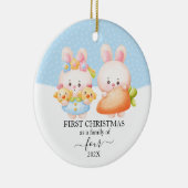 Bunny eerste kerstgezin van 4 keramisch ornament (Rechts)