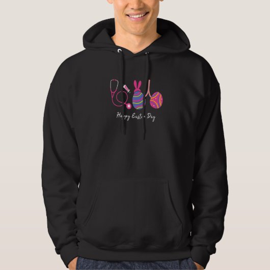 Bunny Egg Lungs Respiratory Nurse Therapist Happy Hoodie (Voorkant)