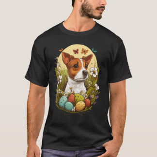 Bunny Eggs Dog on Easter Jack Russell Terrier T-shirt