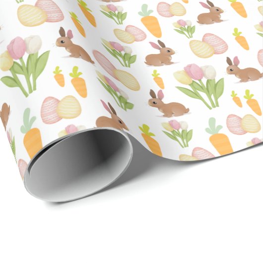 Bunny Eggs Easter Gift Wrapping Paper Wrap Cadeaupapier (Rol Hoek)