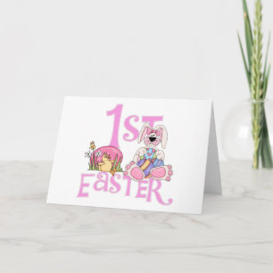 Bunny, Eggs en Chick 1st Easter Tshirts en Gifts Feestdagen Kaart