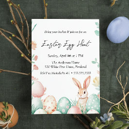 Bunny Eggs Flowers Easter Egg Hunt Kaart