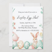 Bunny Eggs Flowers Easter Egg Hunt Kaart (Voorkant)