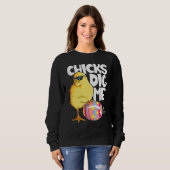 Bunny Eggs Hunting Family Matching Easter Day Girl Trui (Voorkant volledig)