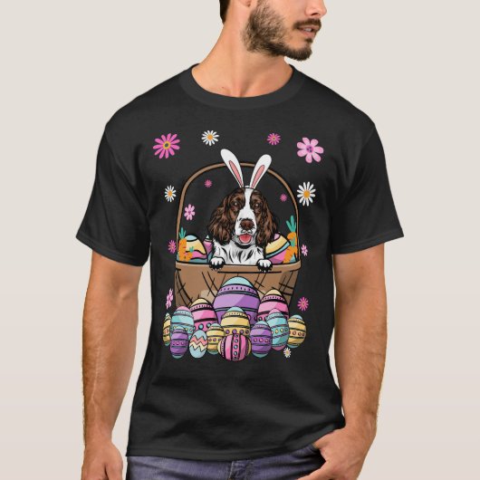 Bunny Eglish Springer Spaniel Dog Happy Paasdag T-shirt (Voorkant)