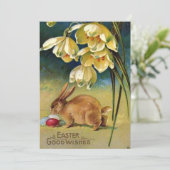 Bunny, Eieren en Snowdrops, 1910 Feestdagenkaart (Staand voorkant)