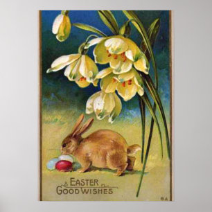 Bunny, Eieren en Snowdrops,  1910 Poster