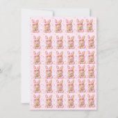 Bunny Embroidered Easter BRUNCH & HUNT Kaart (Achterkant)