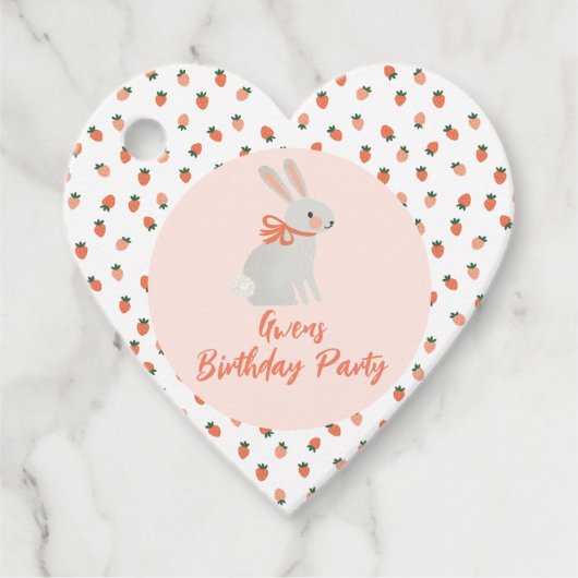 Bunny en aardbei bedankjes labels (Voorkant)