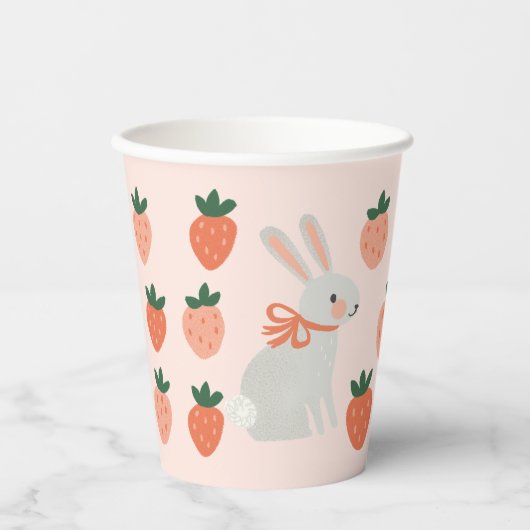 Bunny en aardbei papieren bekers (Voorkant)