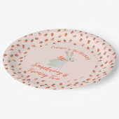 Bunny en aardbei papieren bordje (Gekanteld)