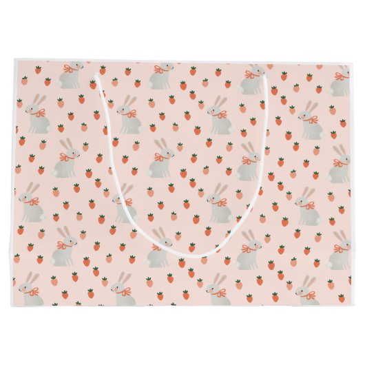 Bunny en aardbei Verjaardagsfeest Groot Cadeauzakje (Achterkant)