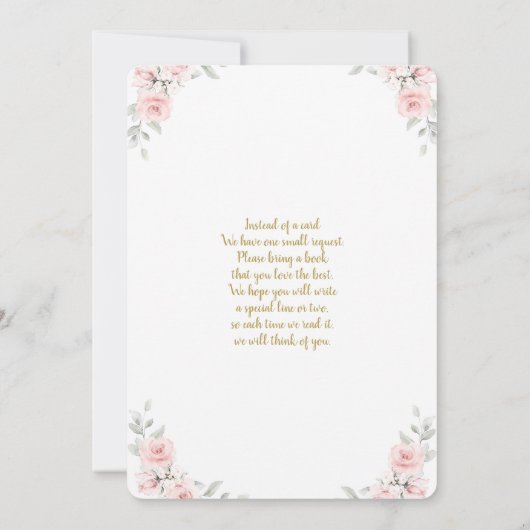 Bunny en Balloon Baby shower Meisje Uitnodiging (Achterkant)