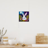Bunny en bloemen poster (Keuken)